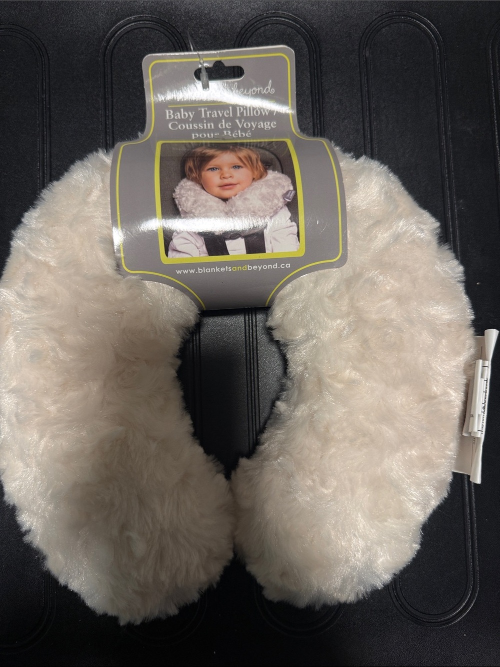Blankets & Beyond Cream Baby Travel Pillow - Plush Neck Support
